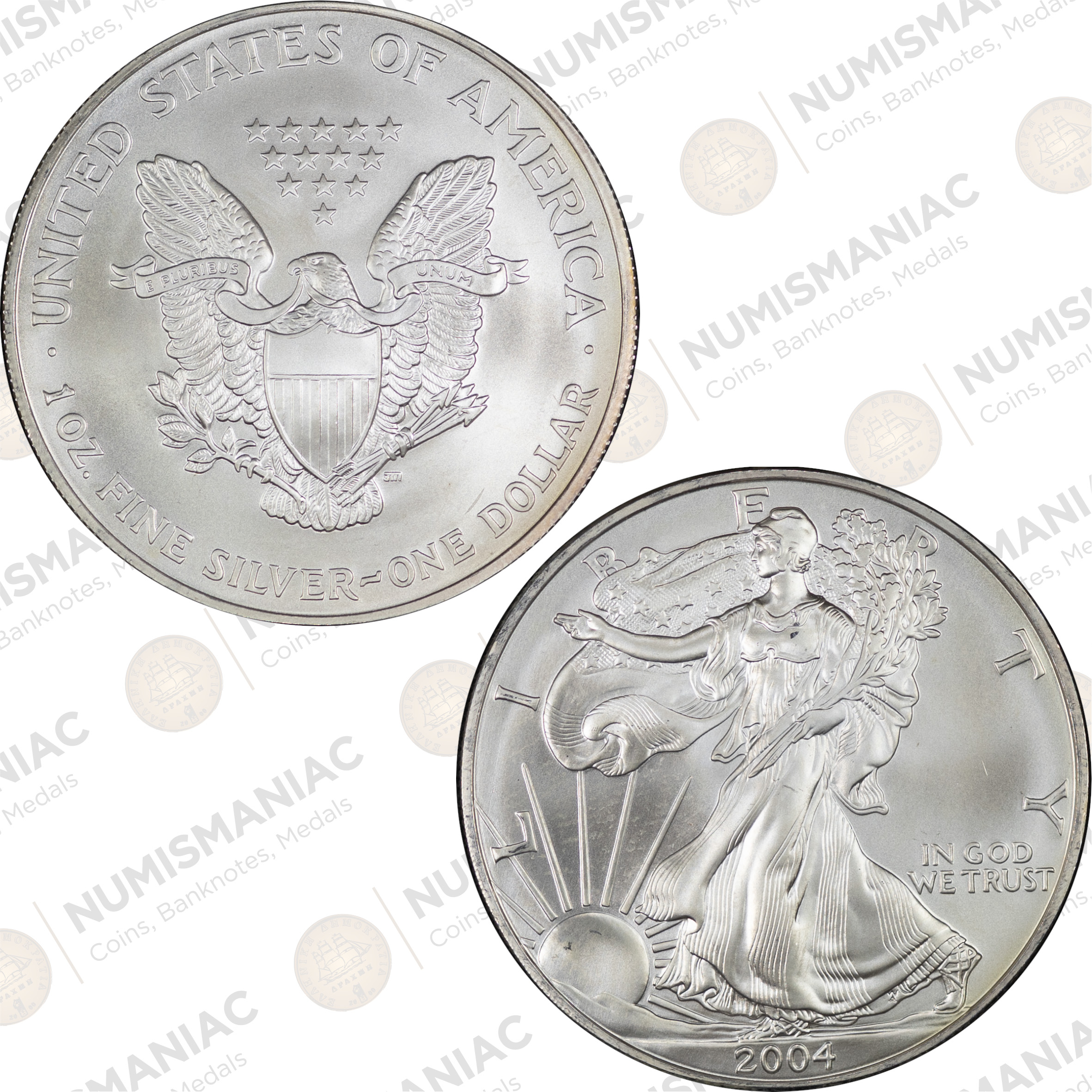 USA 🇺🇸 2004 1 oz Silver American Eagle Bullion Coin – (Ag / 31.1gr/ .999).