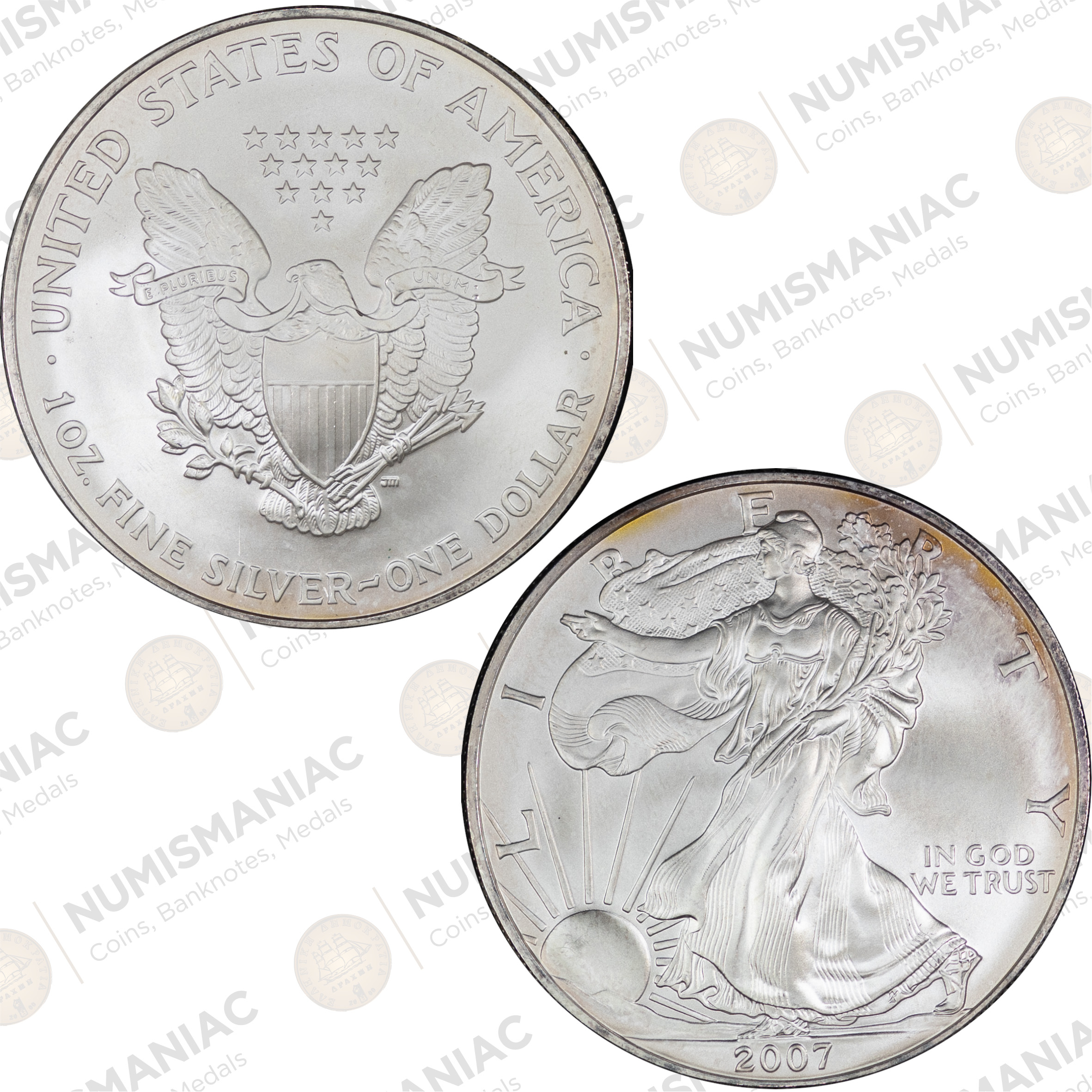 USA 🇺🇸 2007 1 oz Silver American Eagle Bullion Coin – (Ag / 31.1gr/ .999).