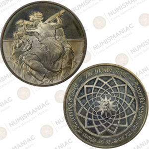 USA 🇺🇸 1970 Franklin Mint Silver Medal - Michelangelo “The Libyan Sibyl” -(Ag/ 39gr /.925).