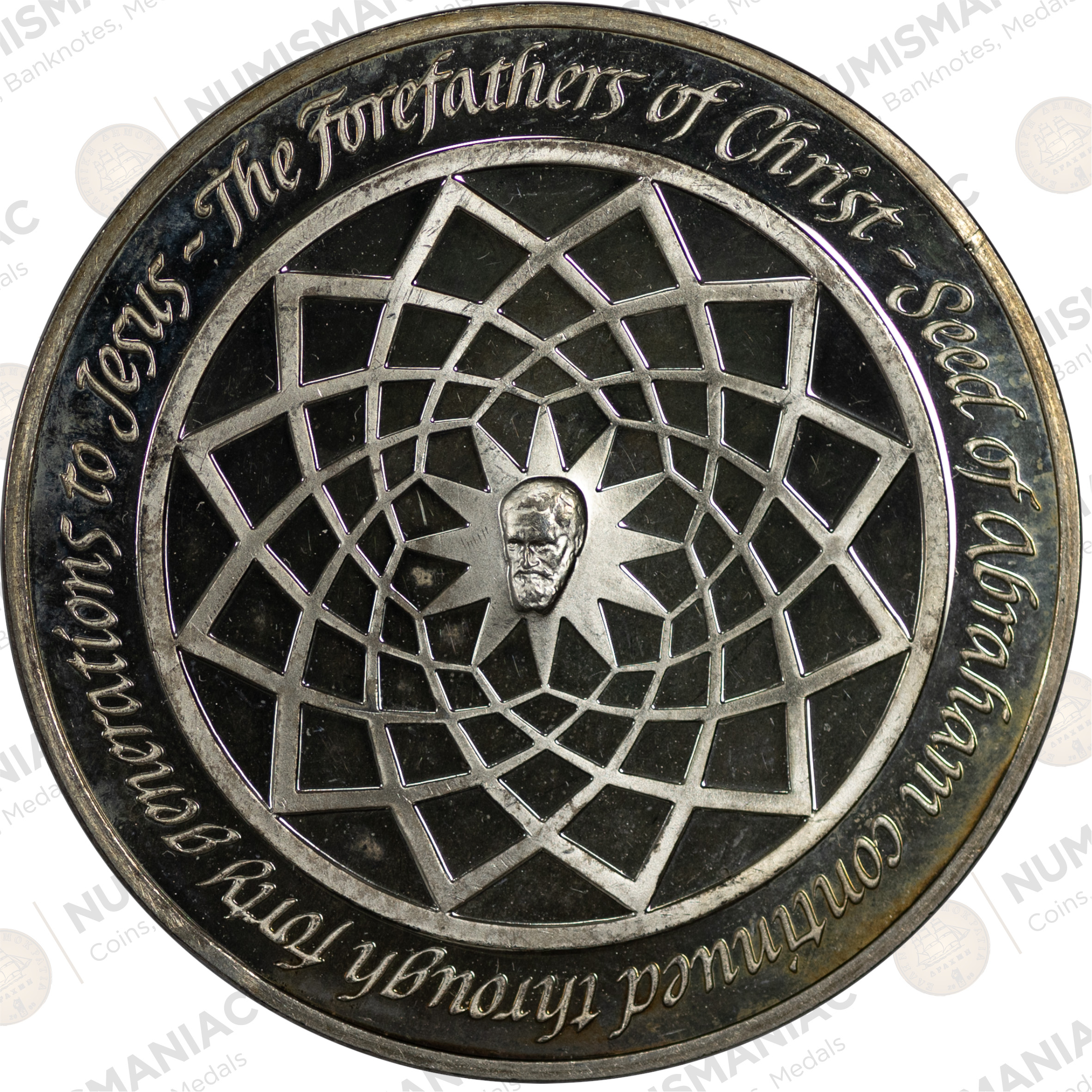 USA 🇺🇸 1970 Franklin Mint Silver Medal - Michelangelo “The Forefathers of Christ”. -(Ag/ 39gr /.925). - Image 3