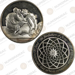 USA 🇺🇸 1970 Franklin Mint Silver Medal - Michelangelo “The Forefathers of Christ”. -(Ag/ 39gr /.925).
