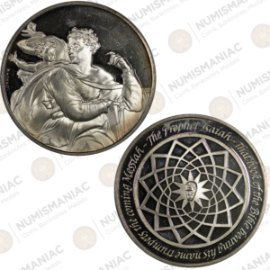 USA 🇺🇸 1970 Franklin Mint Silver Medal - Michelangelo “The Prophet Isaiah”. -(Ag/ 39gr /.925).