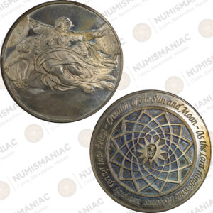 USA 🇺🇸 1970 Franklin Mint Silver Medal - Michelangelo “Creation of the Sun and Moon”. (Ag/ 40,88gr /.925).